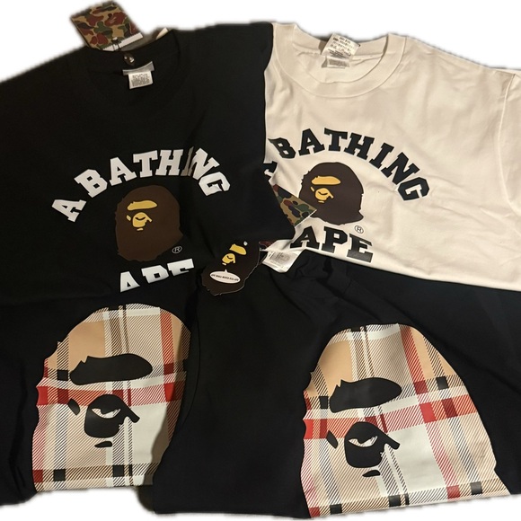 Bape Other - Bape Black and White Graphic T-Shirts